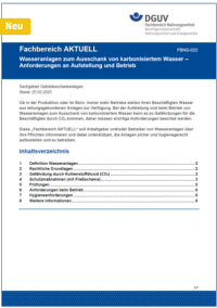 Abbildung der Fachbereich Aktuell 022 Wasseranlagen zum Ausschank von karbonisiertem Wasser