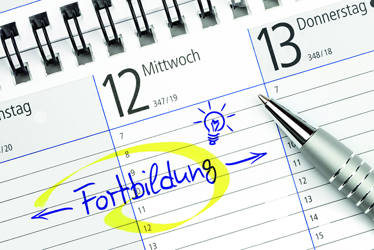 Tischkalender mit Eintrag Fortbildung