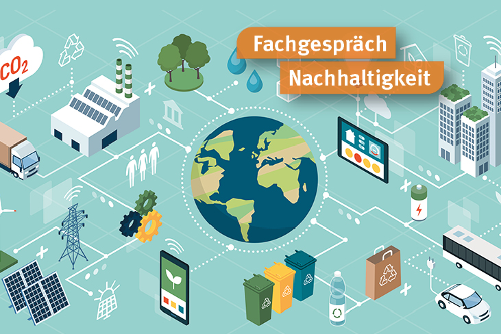 Innovative grüne Technologien, intelligente Systeme und Recycling (Symbole)